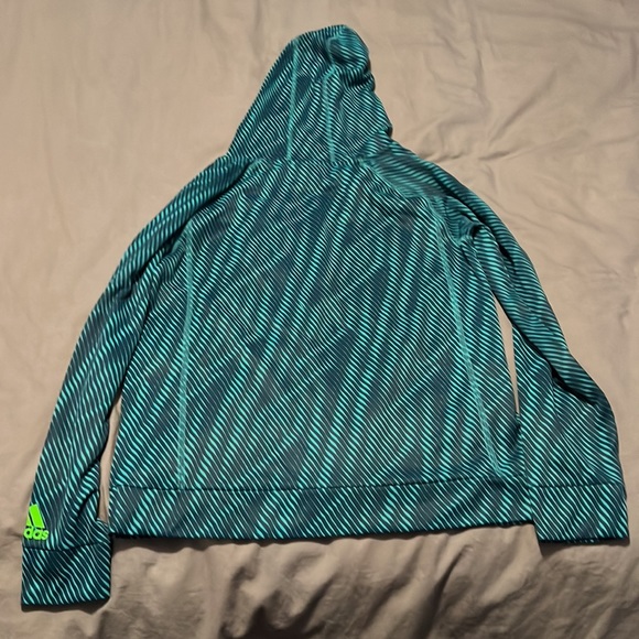 Adidas Blue Striped Hoodie size- L(14/16) - Picture 2 of 5